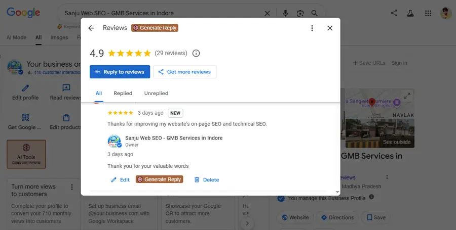 Real SEO Results Sanju Web SEO